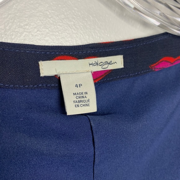 Halogen | Navy/Red Lip Pleated Dress Sz 4P - Picture 5 of 8